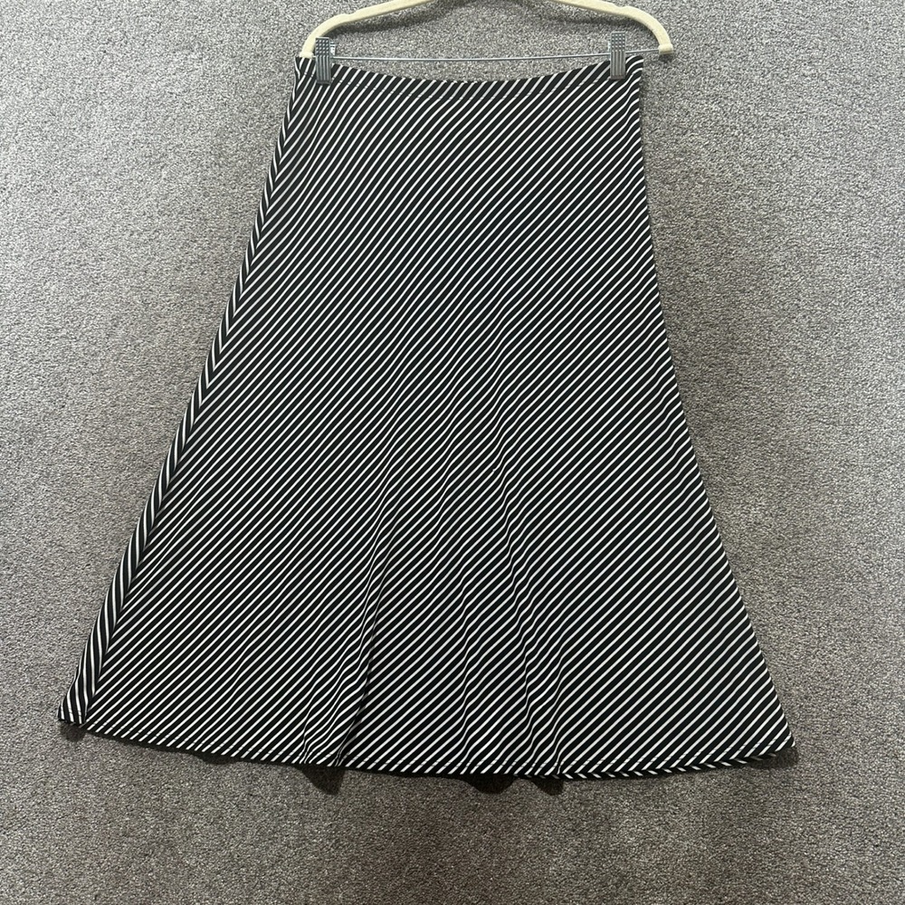 VTG White House Black‎ Market A Line Midi Skirt Small Black Striped USA Made